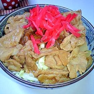 我が家の豚のしょうが焼き丼